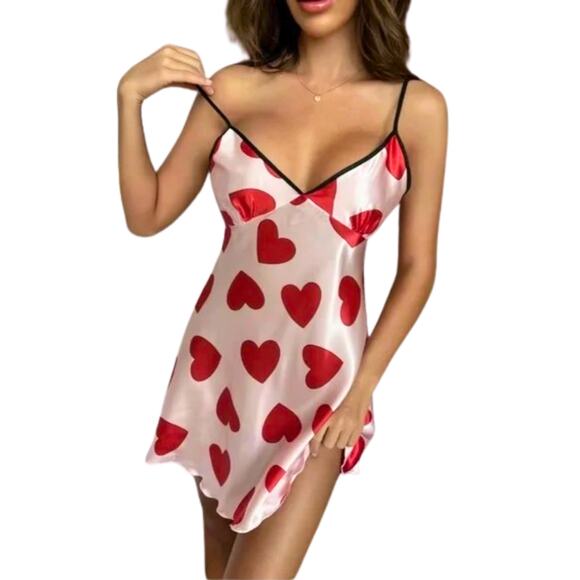 Lingerie Chemise Romatic Flirty Hearts Sz Medium wedding special occasion - Picture 5 of 5